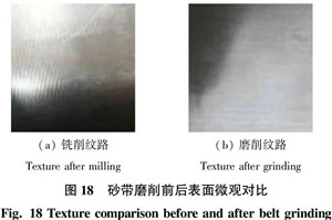 Texture comparison before and after belt grinding